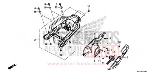SIDE COVER/REAR CARRIER (CRF1000A/AL/D/DL) CRF1000AJ de 2018